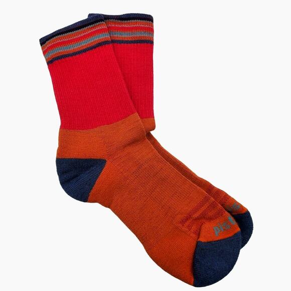 Pistil Merino Wool Blend Crew Socks Women Sz M 7-9.5 Kaiya Orange Pink Blue - Picture 1 of 4